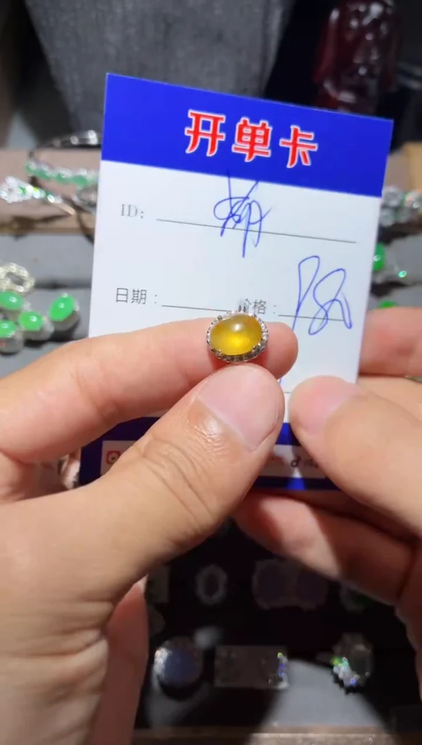 翡翠戒指银S925镶嵌萌*鹿萌芽鹿