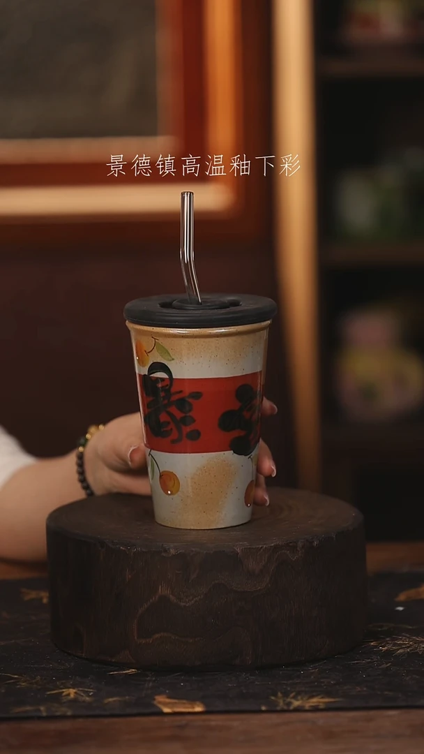 陶瓷景德镇高温釉下手绘陶瓷@L249@