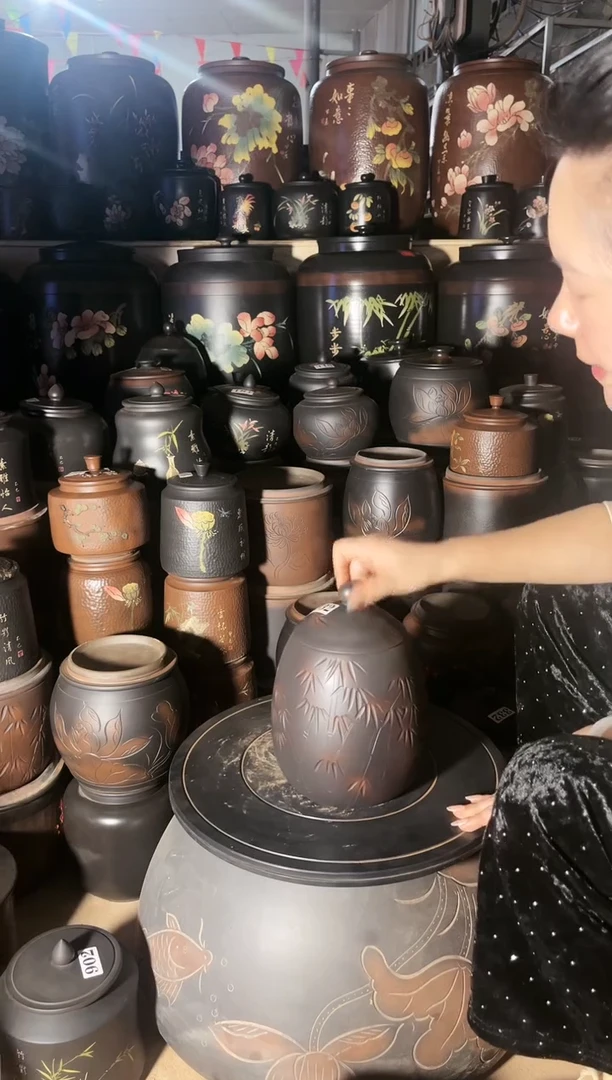 【闪购商品】壶瑕疵茶叶罐 龙蛋竹子 932