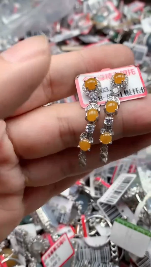 银S925镶嵌戒指翡翠天然A货缅甸翡翠