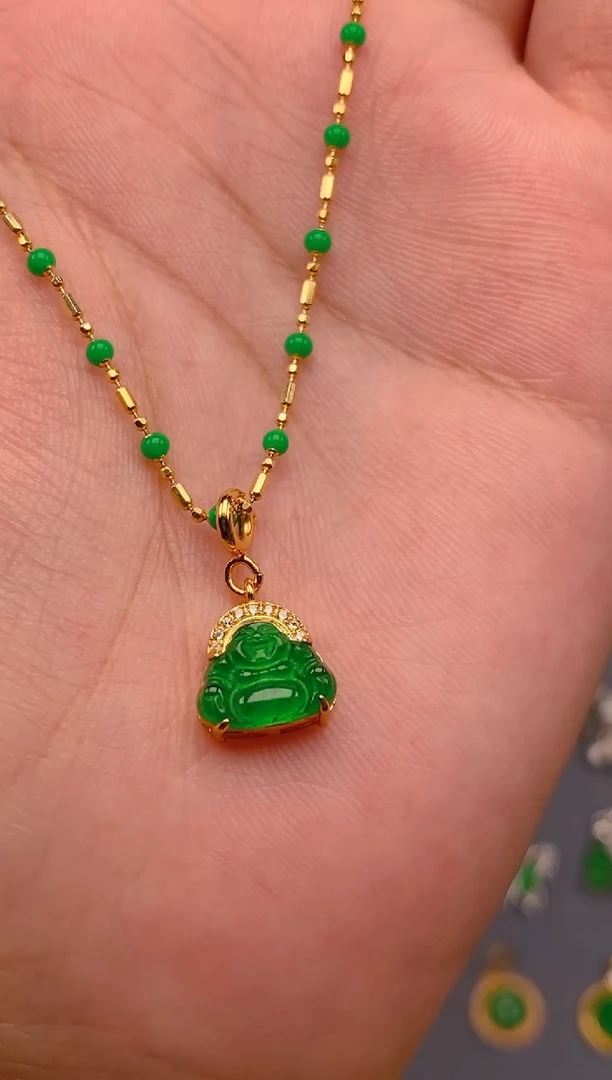 【闪购商品】翡翠吊坠(不含链)银S925镶嵌佛公万能扣