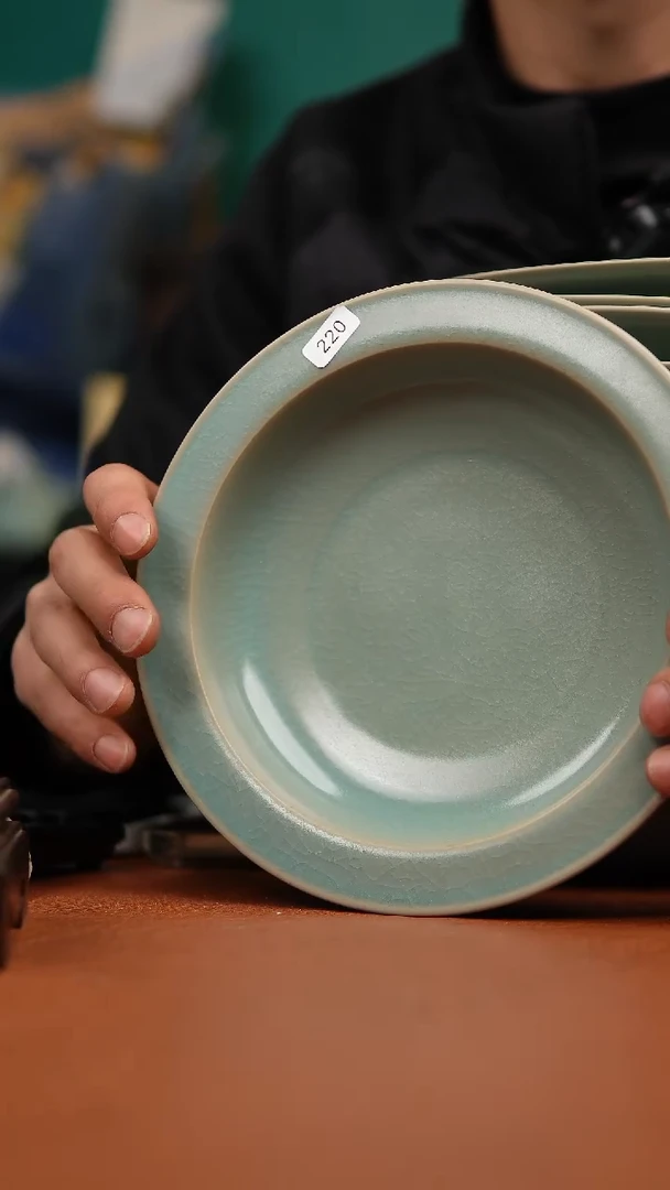 【闪购商品】瓷片原产地原矿仿古折沿盘微瑕福利