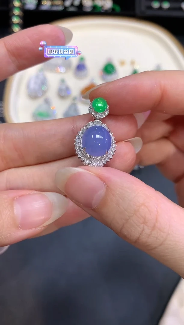 翡翠18K金镶嵌吊坠(不含链)W381|15000