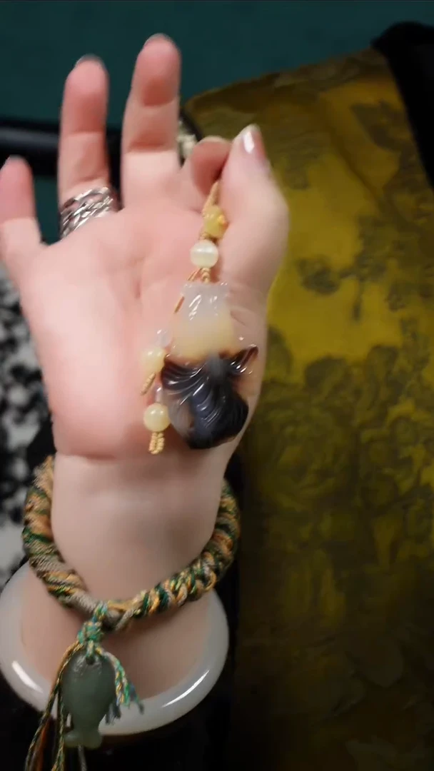 未镶嵌吊坠(不含链)玛瑙/玉髓水草玛瑙金鱼