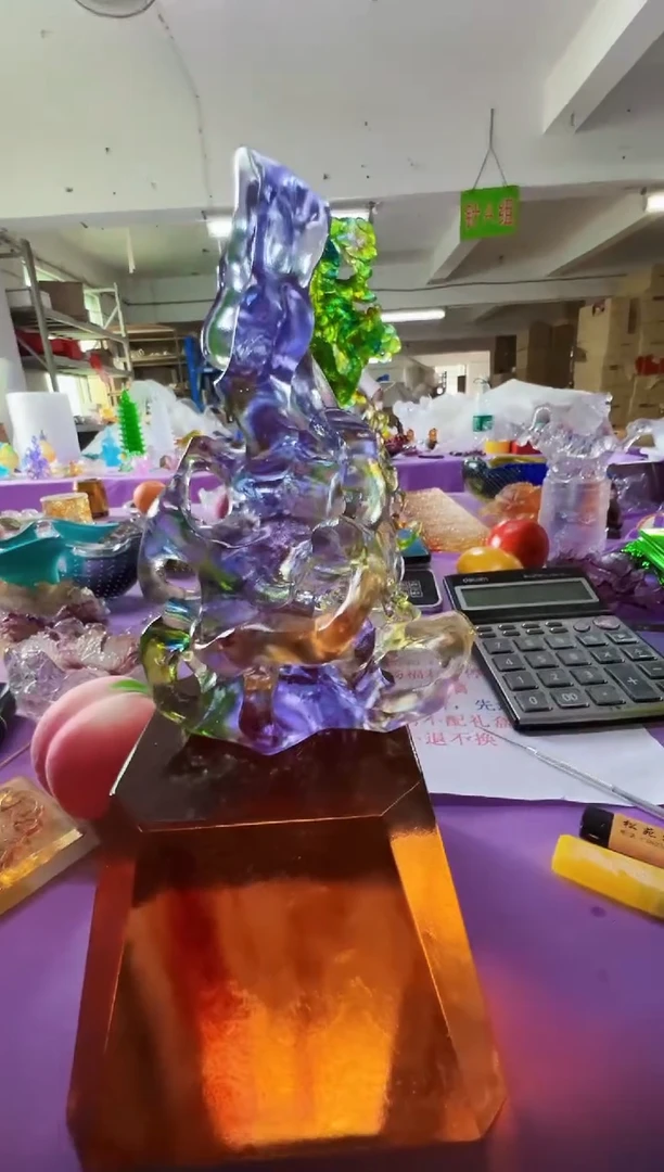 手工艺品琉璃古法琉璃太湖石摆件