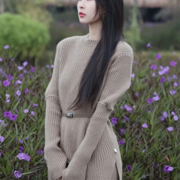 【清仓活动款】【米兰往事】秋冬新款纯色简约拼接袖气质风套装