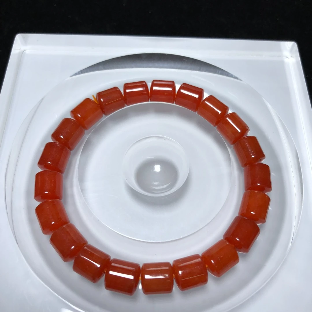 053精品锦红柿子红中国红手串8mm+直切