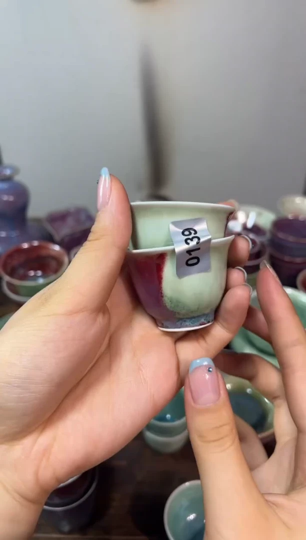 杯子窑口自销手工纯原矿钧瓷