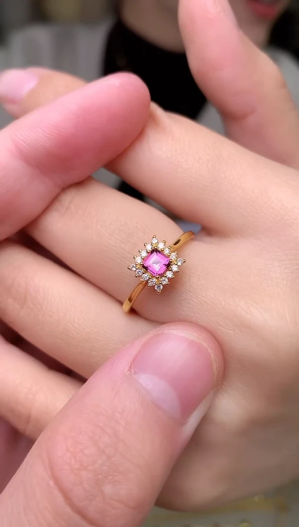 【闪购商品】石榴石戒指银S925镶嵌戒指