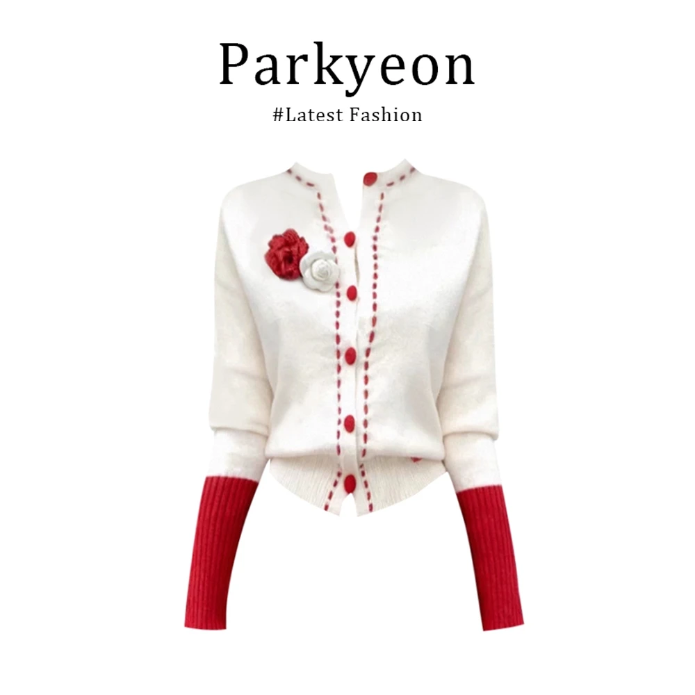 MARIE.COCO时尚风气质白色套头款少女风开衫毛针织衫轻奢小众上衣