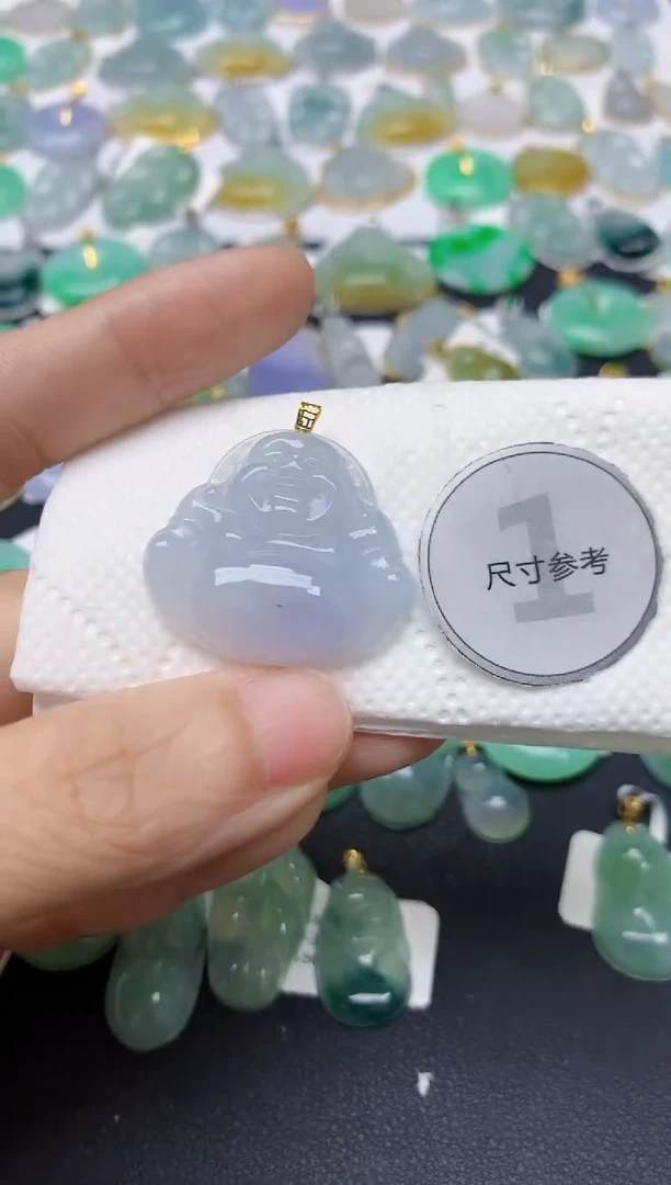 翡翠18K金镶嵌颈饰天然缅甸A货翡翠