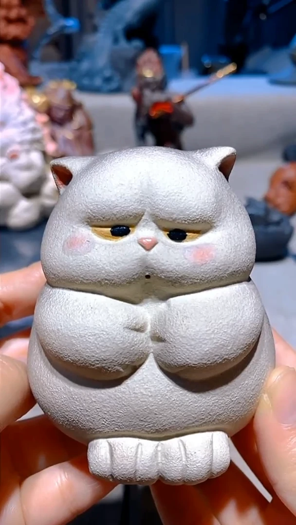 泥塑?****！紫砂茶宠委屈猫