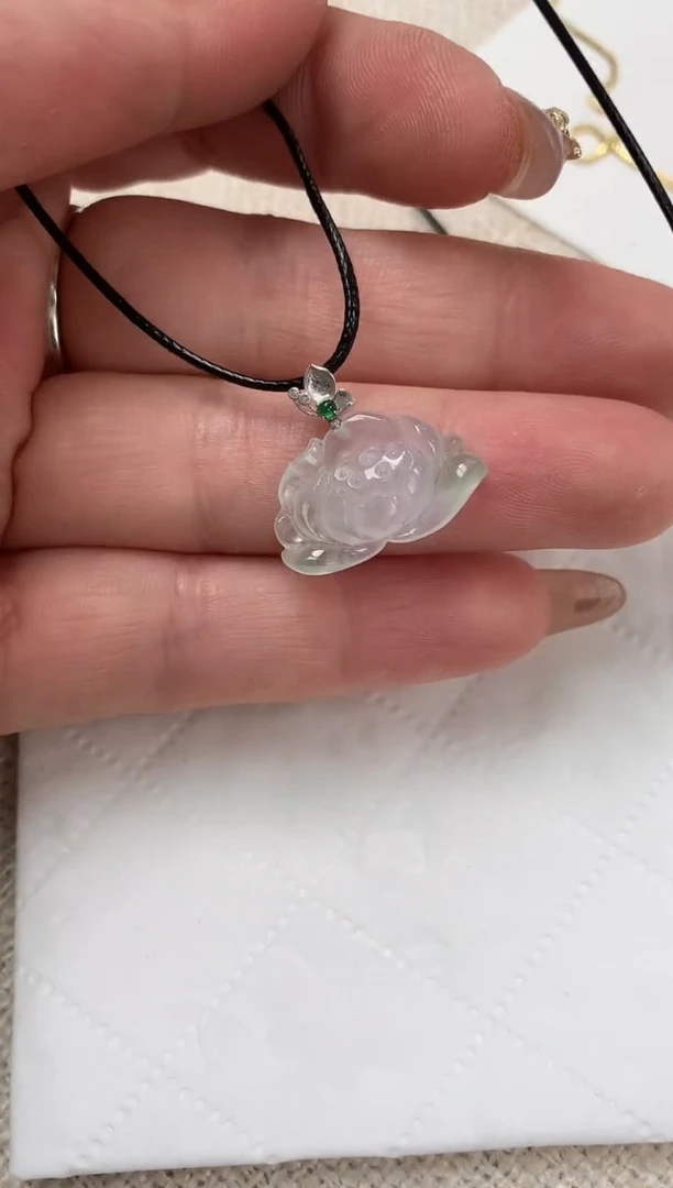 【闪购商品】翡翠吊坠(不含链)18K金镶嵌花