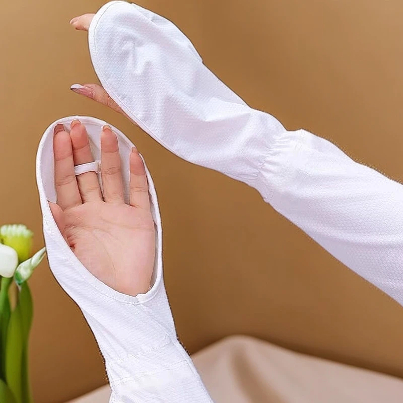 防晒薄冰丝手袖套手套夏季开车电动车遮手指宽松时尚男女防紫外线