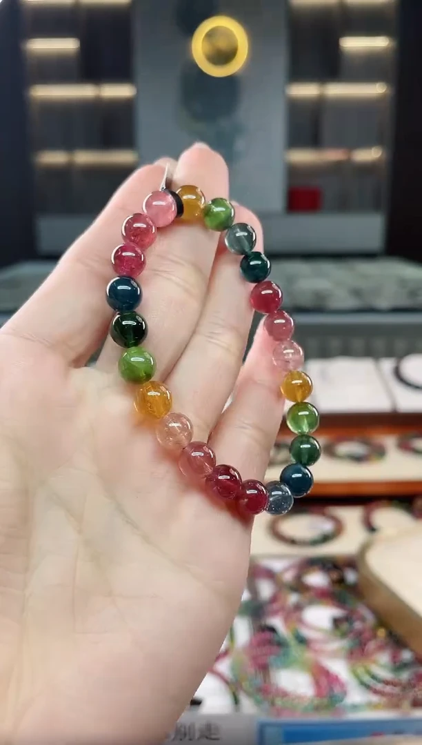 未镶嵌老矿碧玺单圈手串8mm+碧玺（多样性发一条）T