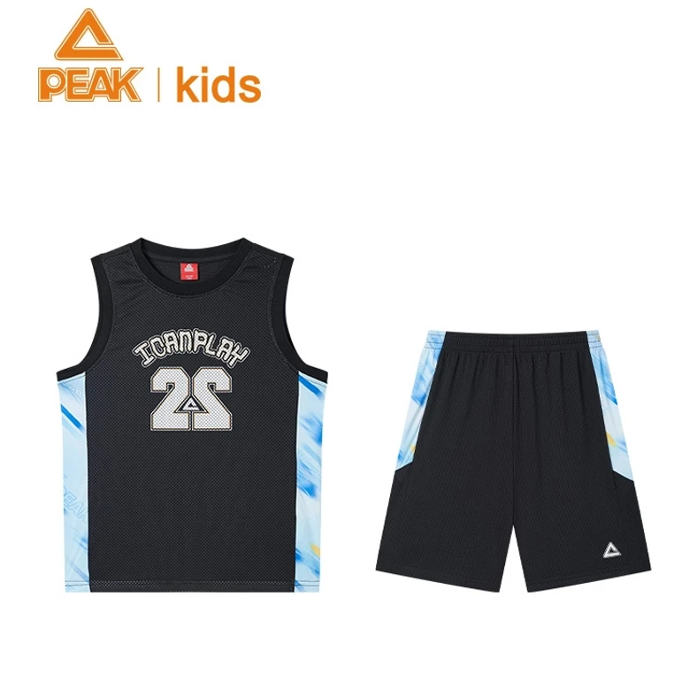 PEAKkids匹克男女童篮球套装夏季运动服速干透气针织无袖背心服