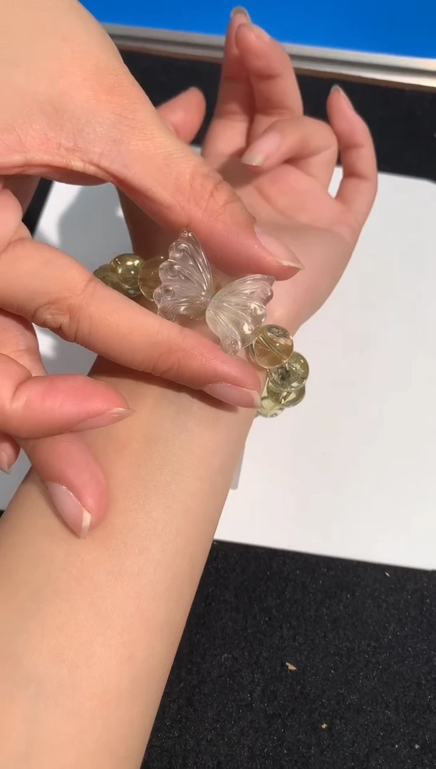 【闪购商品】水晶手链未镶嵌6号白水晶蝴蝶大号配件（一对）