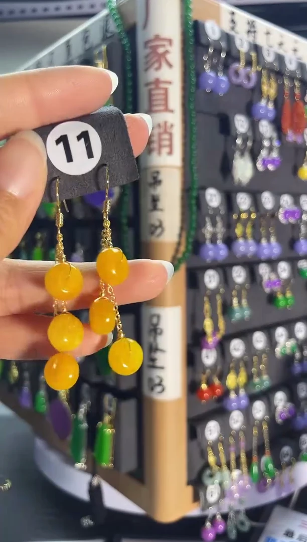 翡翠银S925镶嵌耳饰11......