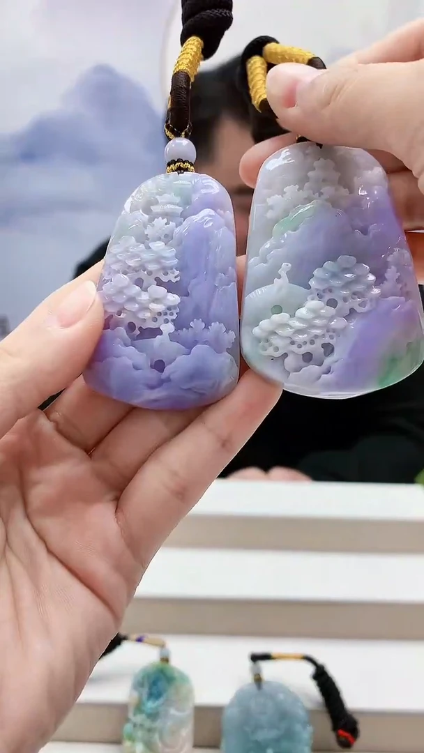 未镶嵌定制翡翠5060lr-毛货挂件2