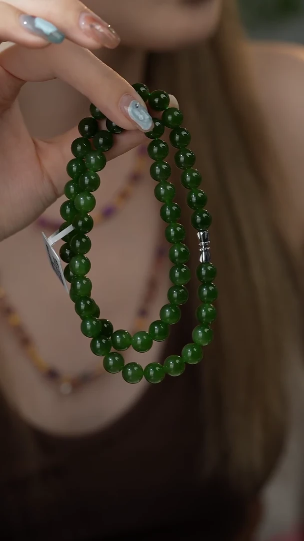 手串未镶嵌和田玉（碧玉）V22（多样性发一件）7mm+