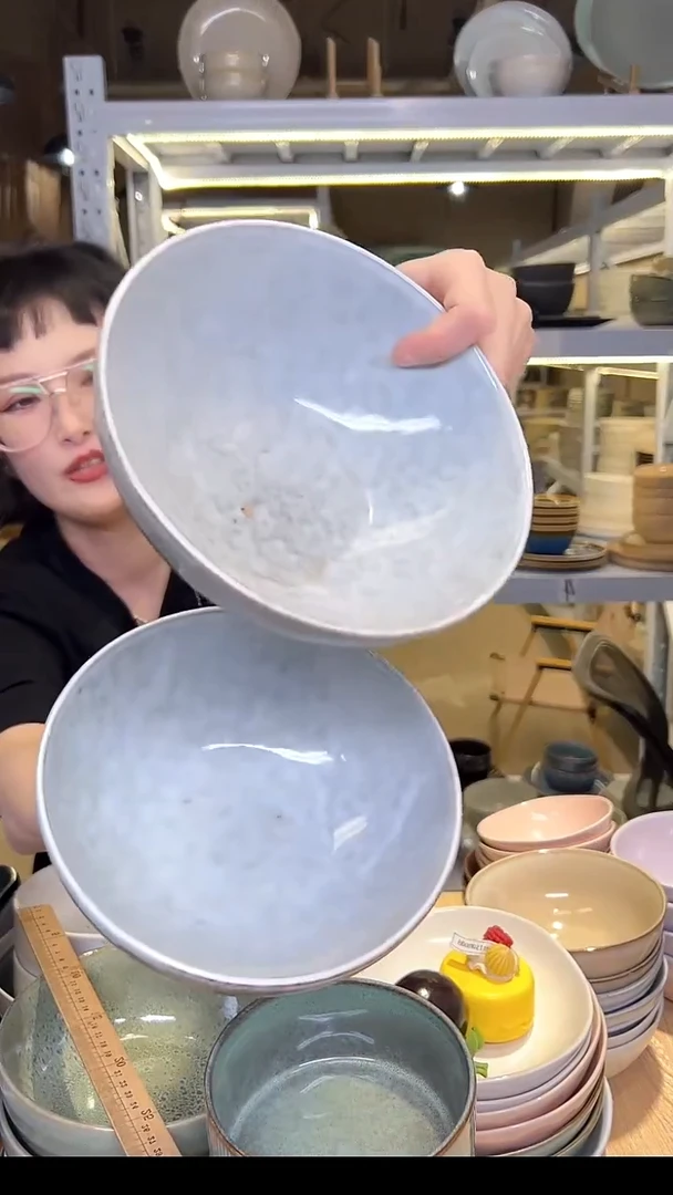 瓷126外贸尾货高温釉下彩陶瓷餐具默认微瑕