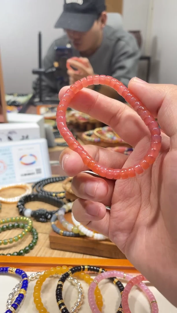 未镶嵌手串玛瑙/玉髓6mm冰红南红手串