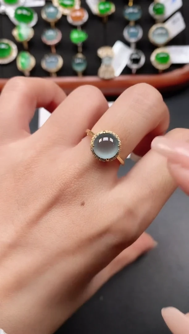 银S925镶嵌戒指翡翠11