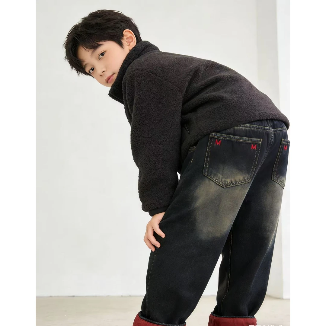 【加绒】NZK- 6005新款舒适儿童洋气休闲百搭牛仔裤