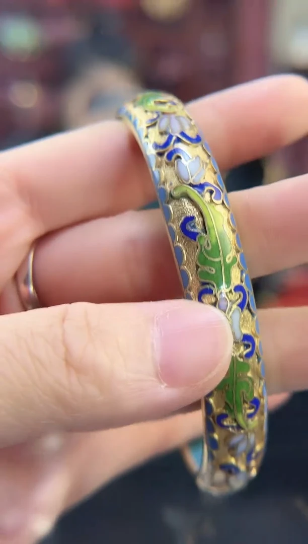 非遗 景泰蓝 金地手镯 蓝色65