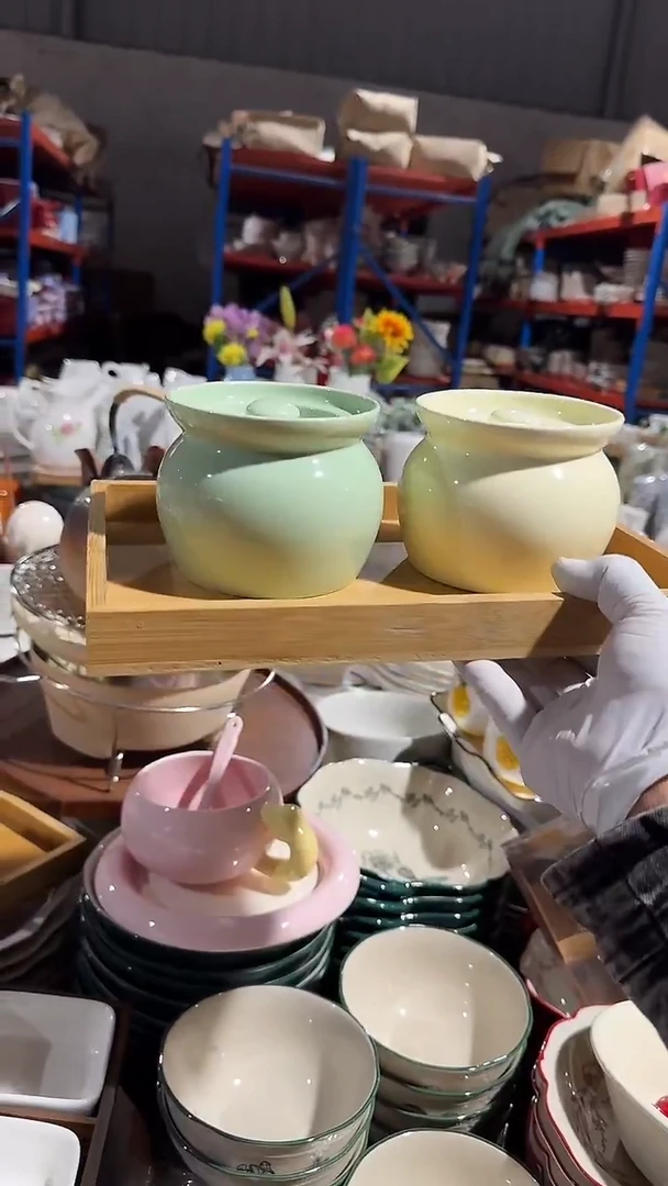 陶瓷2个胖胖炖盅微瑕 凑满20元包邮