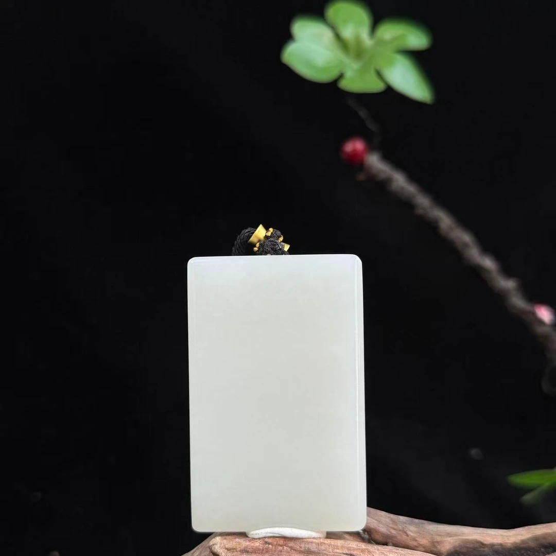 【世家珠宝-巴依哥严选】新疆和田玉白玉无事牌