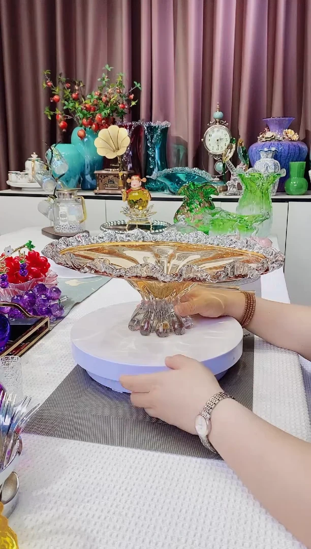 古法琉璃大果盘微瑕