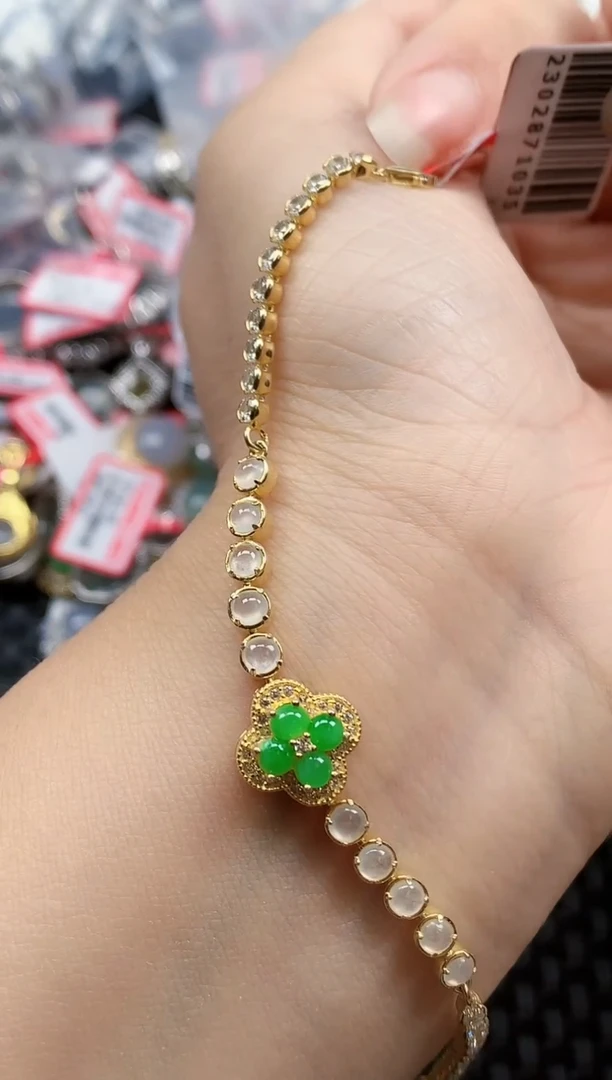 银S925镶嵌戒指翡翠天然A货缅甸翡翠