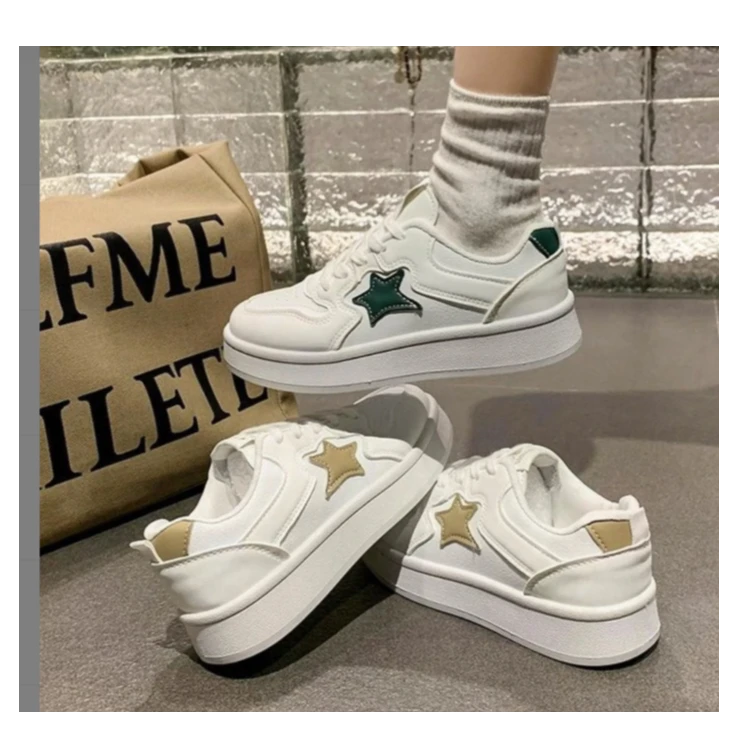 【CC姐补贴】休闲板鞋小白鞋运动厚底春秋透气平跟圆头B158