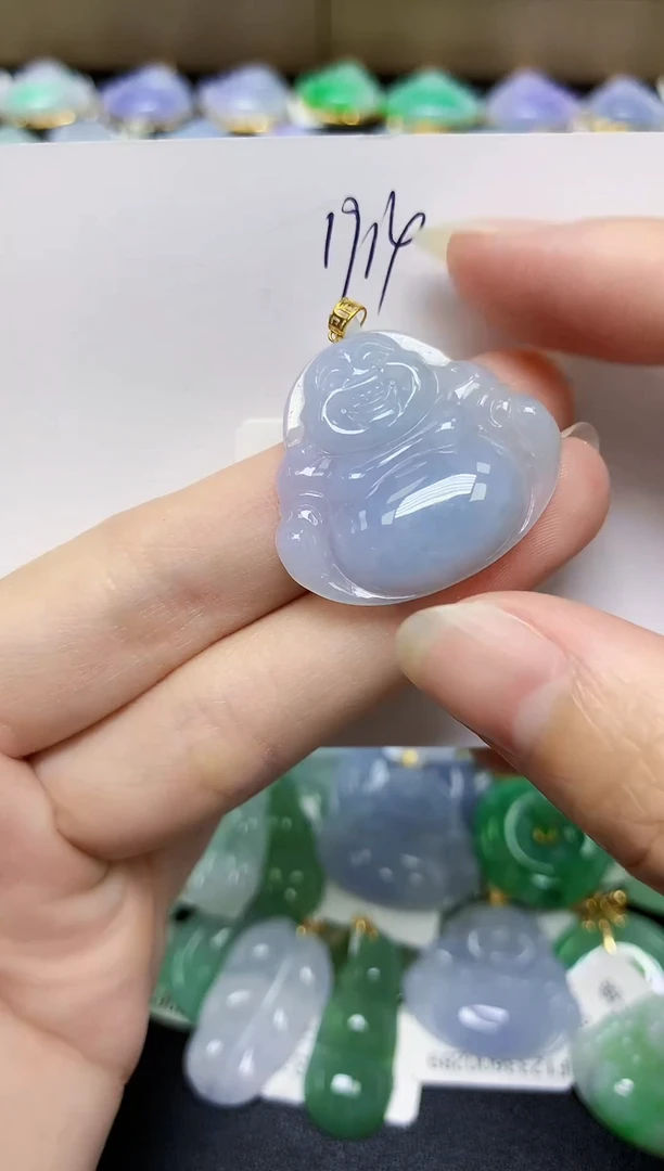 翡翠18K金镶嵌颈饰 天然缅甸翡翠A货