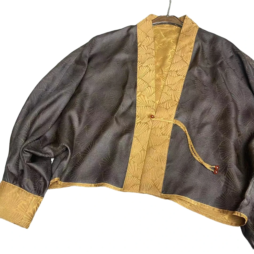 【黄金扇】新中式古法鎏金老料上衣