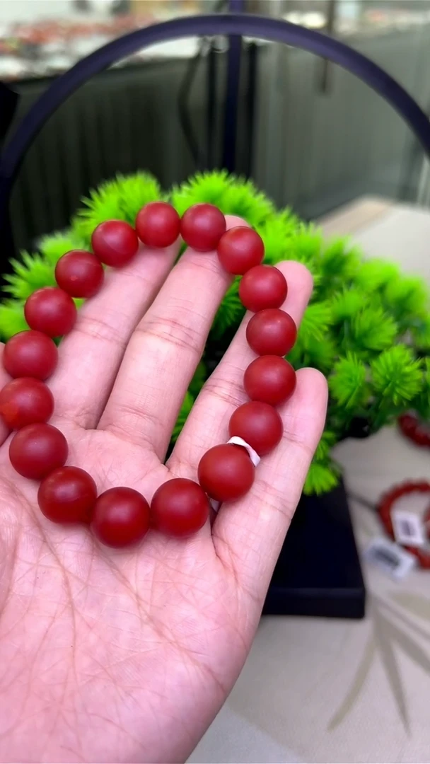 南红玛瑙12mm未镶嵌云南保山阿东寨圆珠单圈