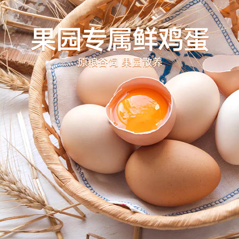 【京津冀可配送】顺义农家果园散养白皮鲜鸡蛋30枚约3斤左右/土鸡蛋