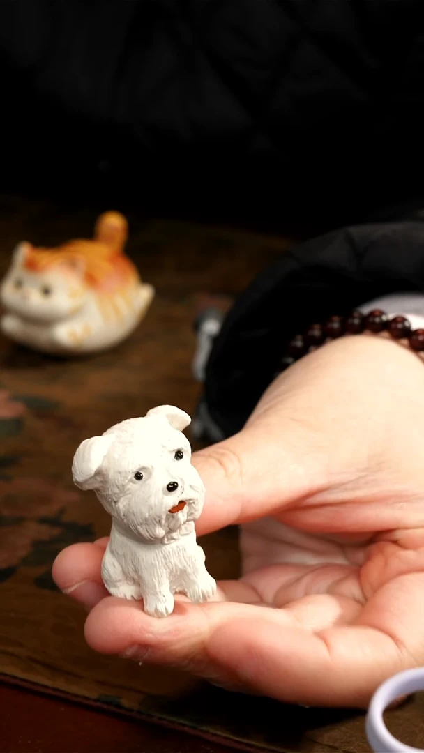 茶壶紫砂白色小狗