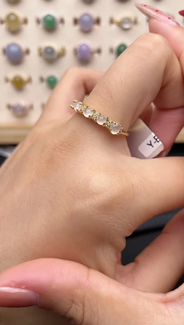 【闪购商品】翡翠戒指银S925镶嵌一物一证一礼盒