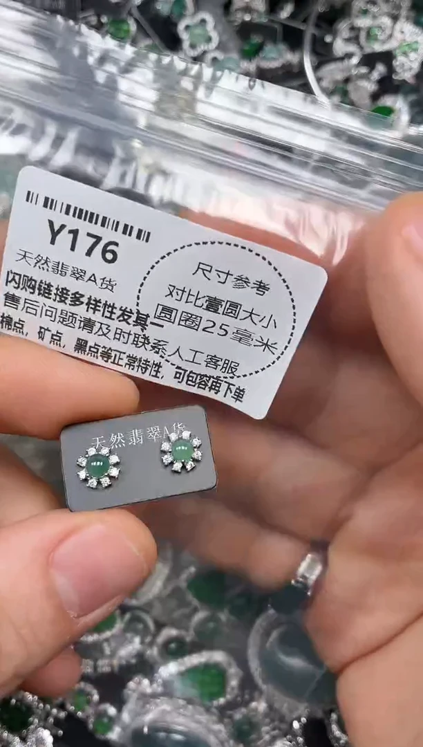 颈饰未镶嵌翡翠Y176耳钉