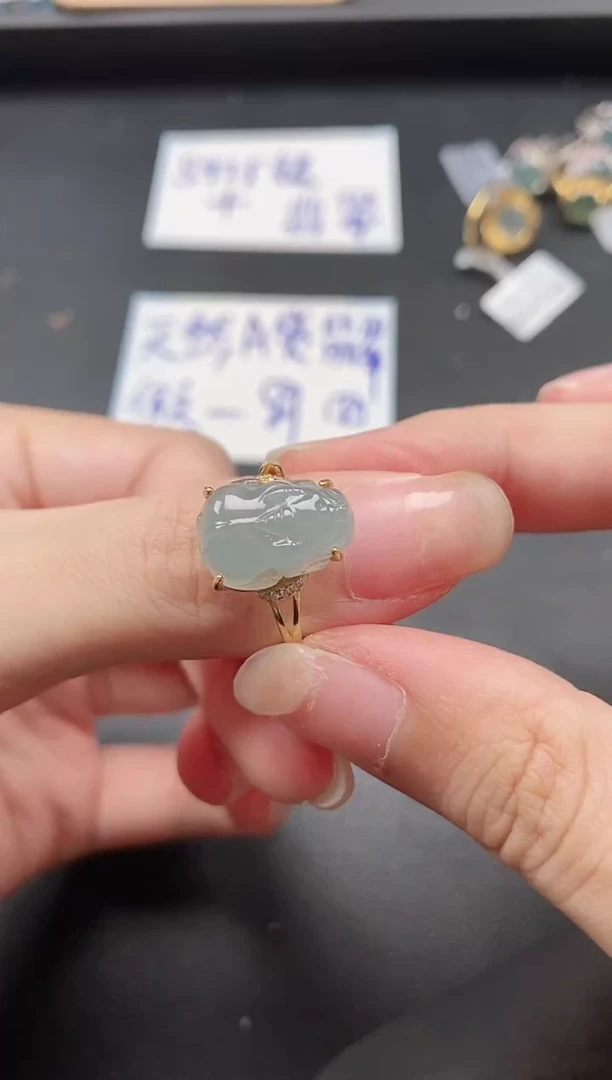 翡翠戒指银S925镶嵌51511