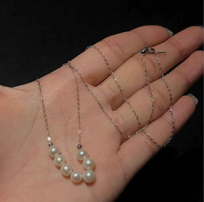 【睿泽鉴宝】S925银淡水无核珍珠微笑链 JBLK0157