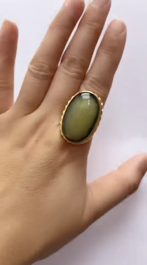 【闪购商品】琥珀裸石银S925镶嵌琥珀戒指