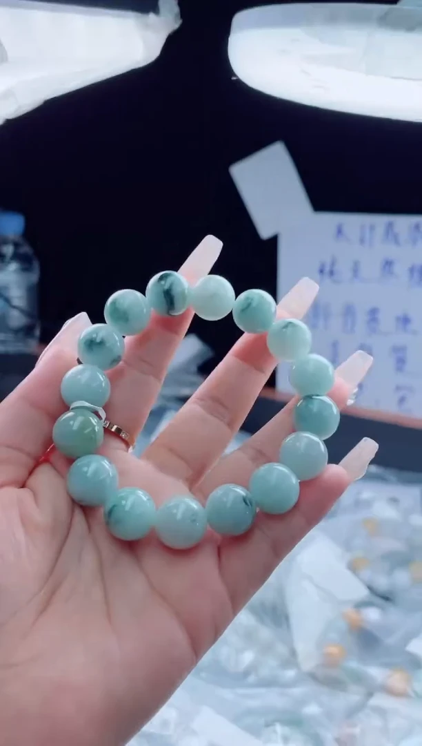 未镶嵌定制翡翠珠串13.7