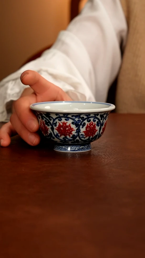 摆件陶景德镇瓷器，青花瓷手绘茶具~