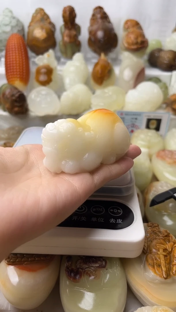石材天然方解石棉纹正常介意勿拍不退换貔貅默认微瑕