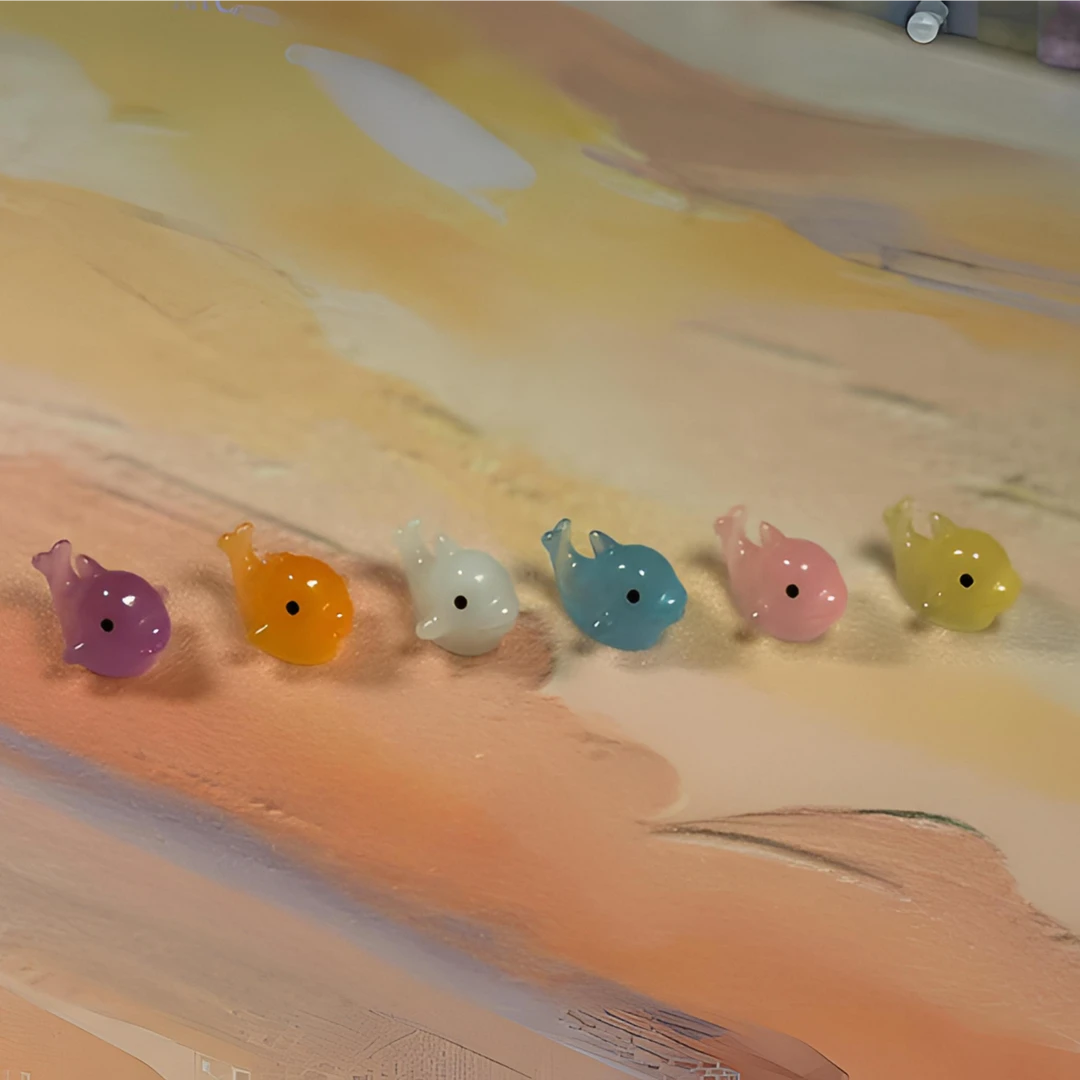 创意七彩夜光小海豚手工DIY饰品摆件