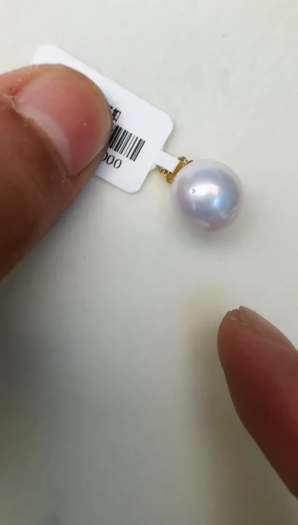 淡水珍珠18K金镶嵌颈饰吊坠