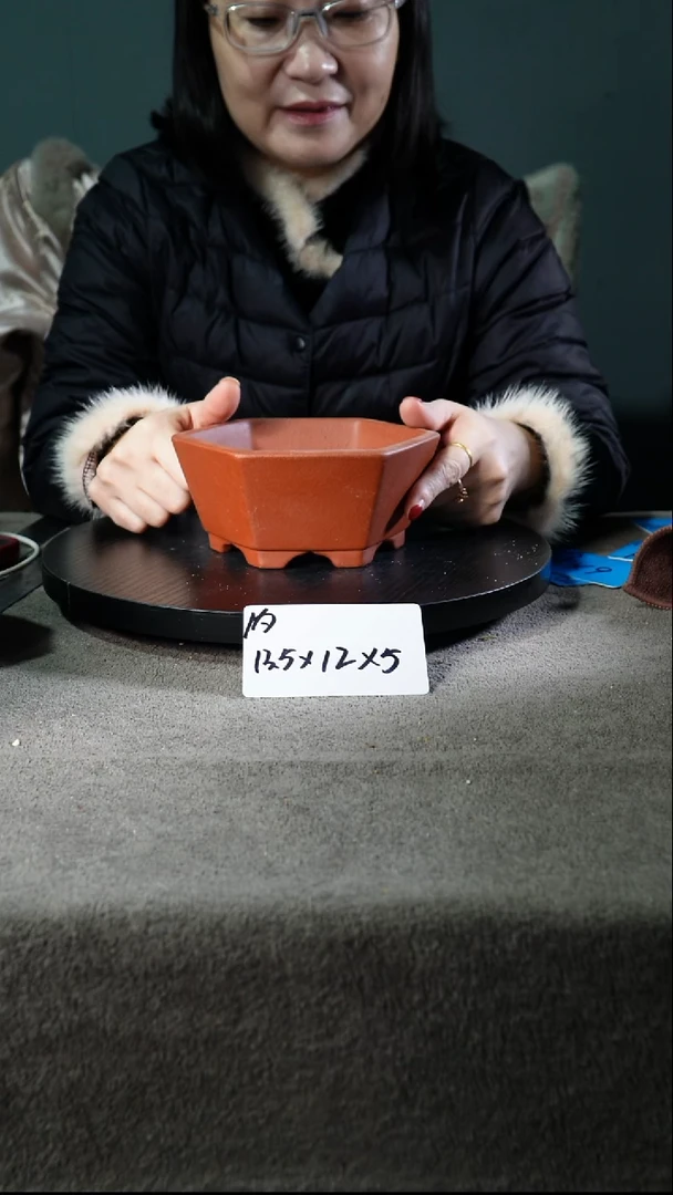 宜兴紫砂花盆小盆